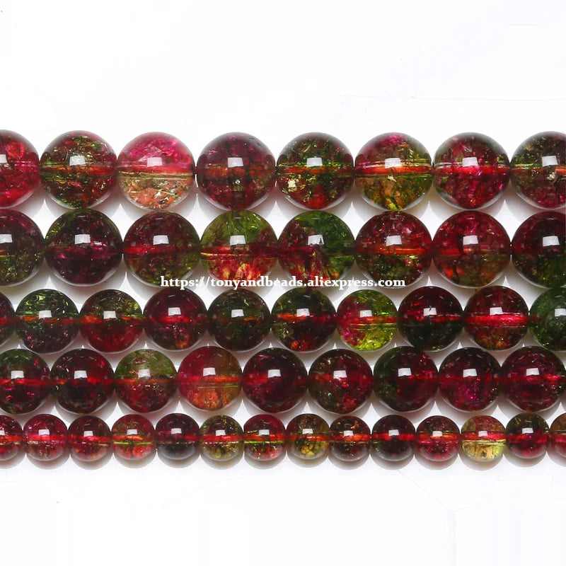 Natural Green Peridot Quartz Round Beads Strand