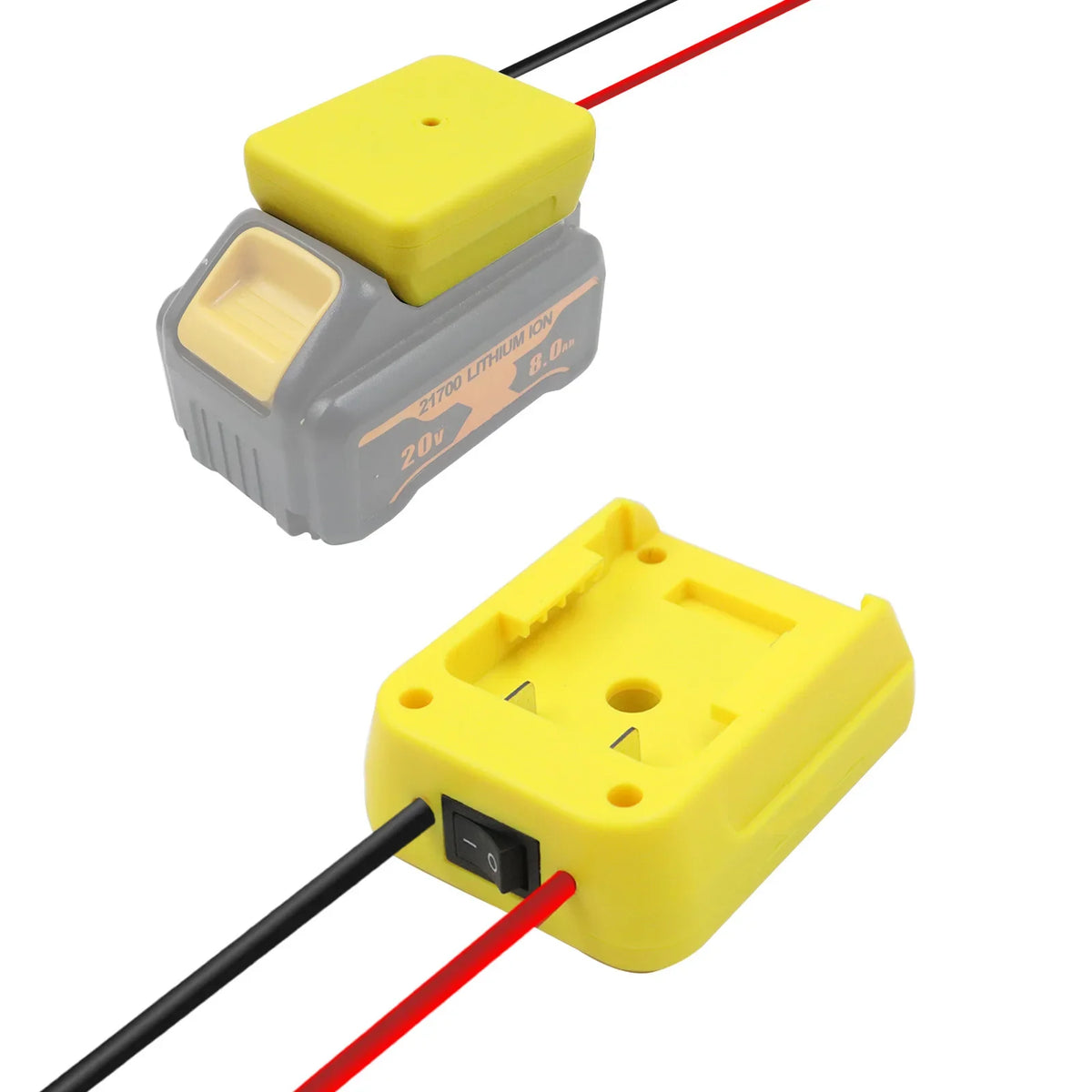 Battery Adapter with Switch and Fuse for Power Tool Batteries