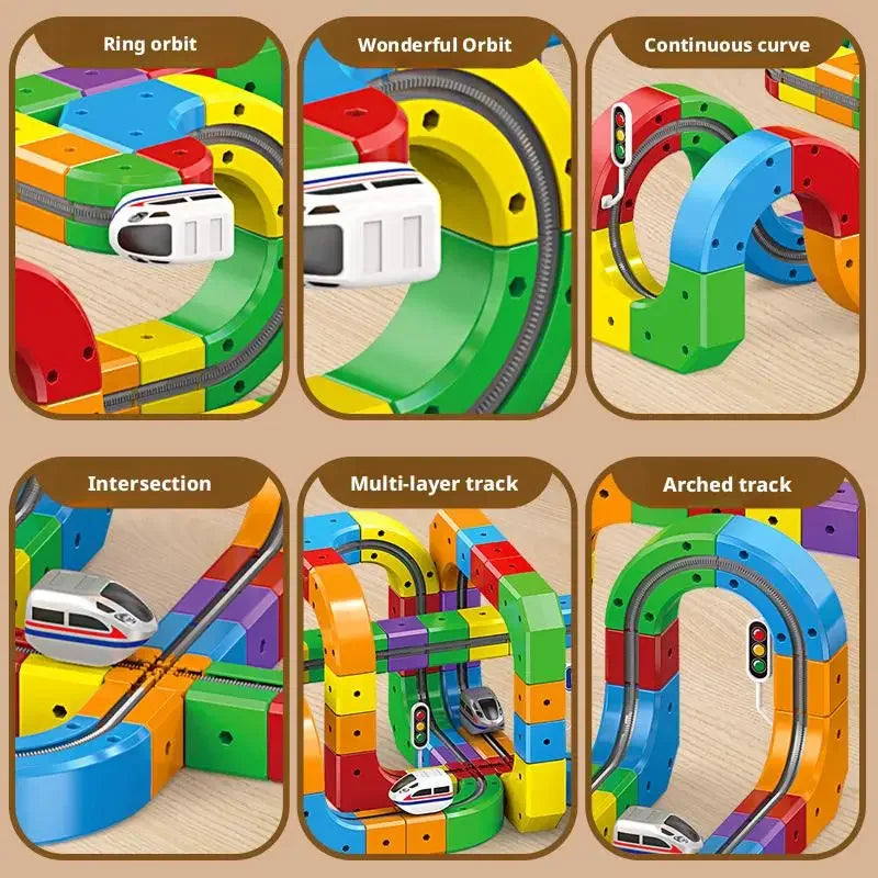 Electric 3D Track Building Set with Rechargeable Train