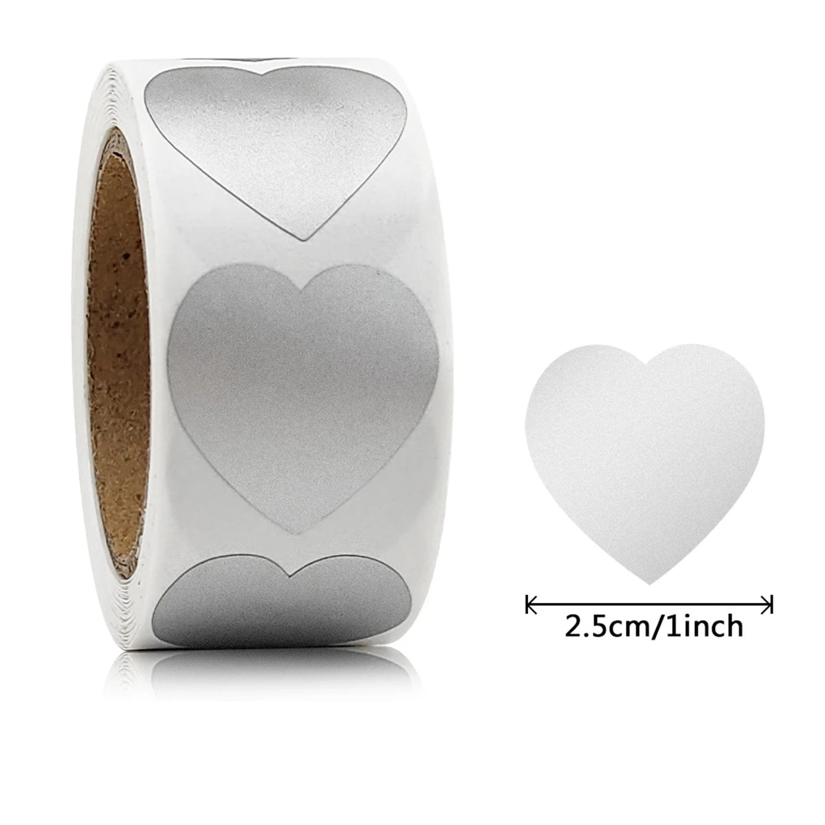 Scratch-Off Heart Stickers for Games, Gifts & DIY Crafts (300 Pack)