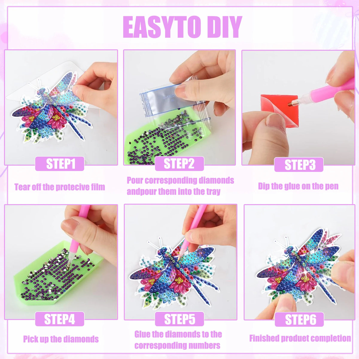 Butterfly Diamond Painting Magnets Kit – 8 Designs