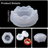 White silicone lotus flower mold for making candles, resin, and jewelry dishes