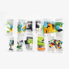 A collection of colorful STEM programming building blocks and components packaged in clear plastic bags.