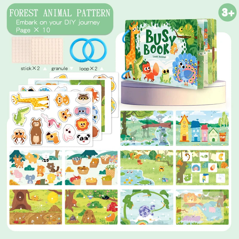 Montessori Quiet Book – Interactive Word Recognition & Early Learning Activity Book for Kids