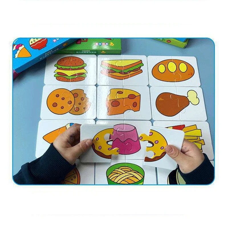 Toddler Animal & Fruit Puzzle Cards with Truck Matching Game
