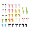 A collection of mini fruit shaped forks in various colors and designs for children
