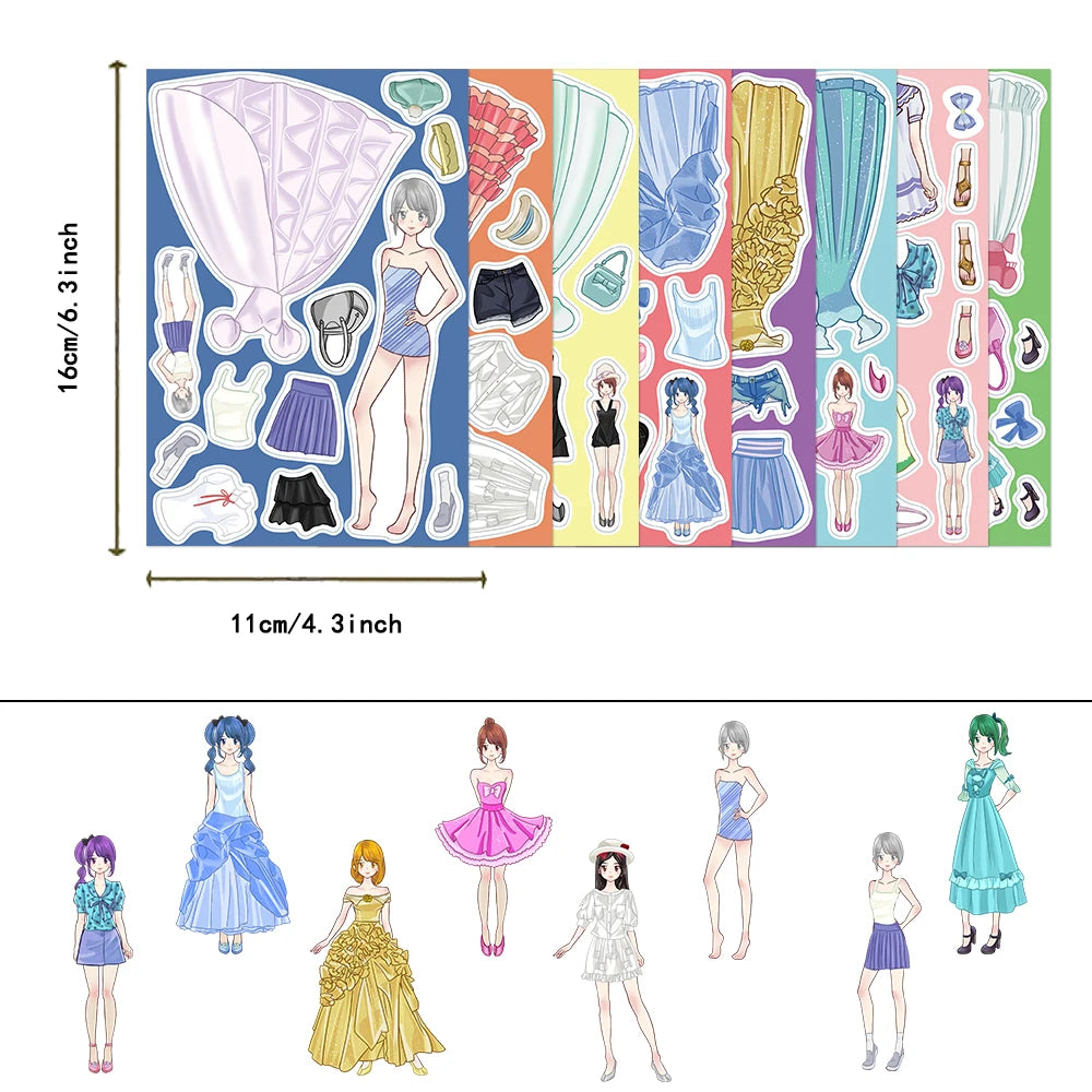 Princess Dress-Up Puzzle Sticker Set for Kids