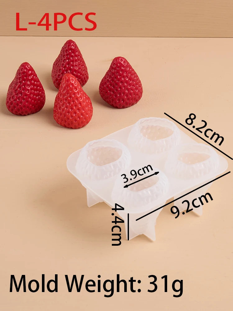 Strawberry Shaped Silicone Candle Mold for DIY Crafts