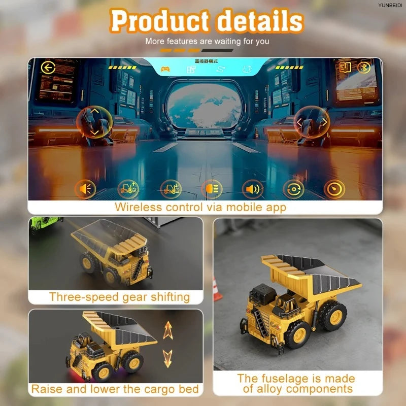 Miniature RC Forklift with Trailer and Bluetooth App Control