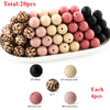 15mm Printed Silicone Beads Value Pack – 20 Pieces for DIY Jewelry & Crafts