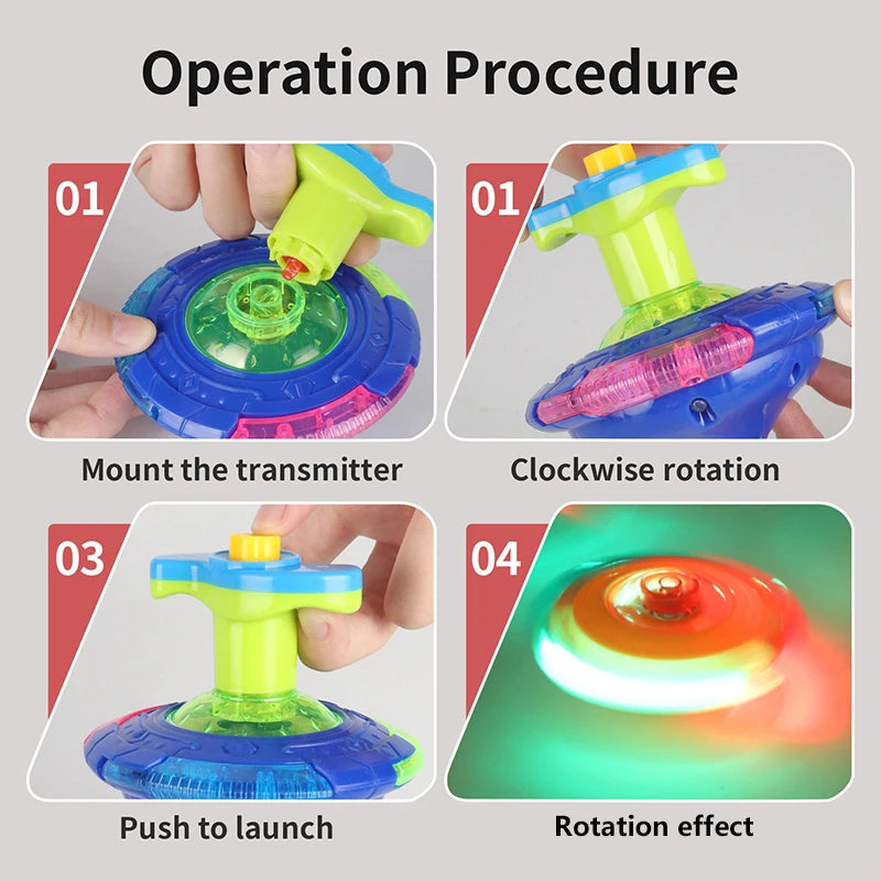Light-Up Spinning Tops with Flashing Effects