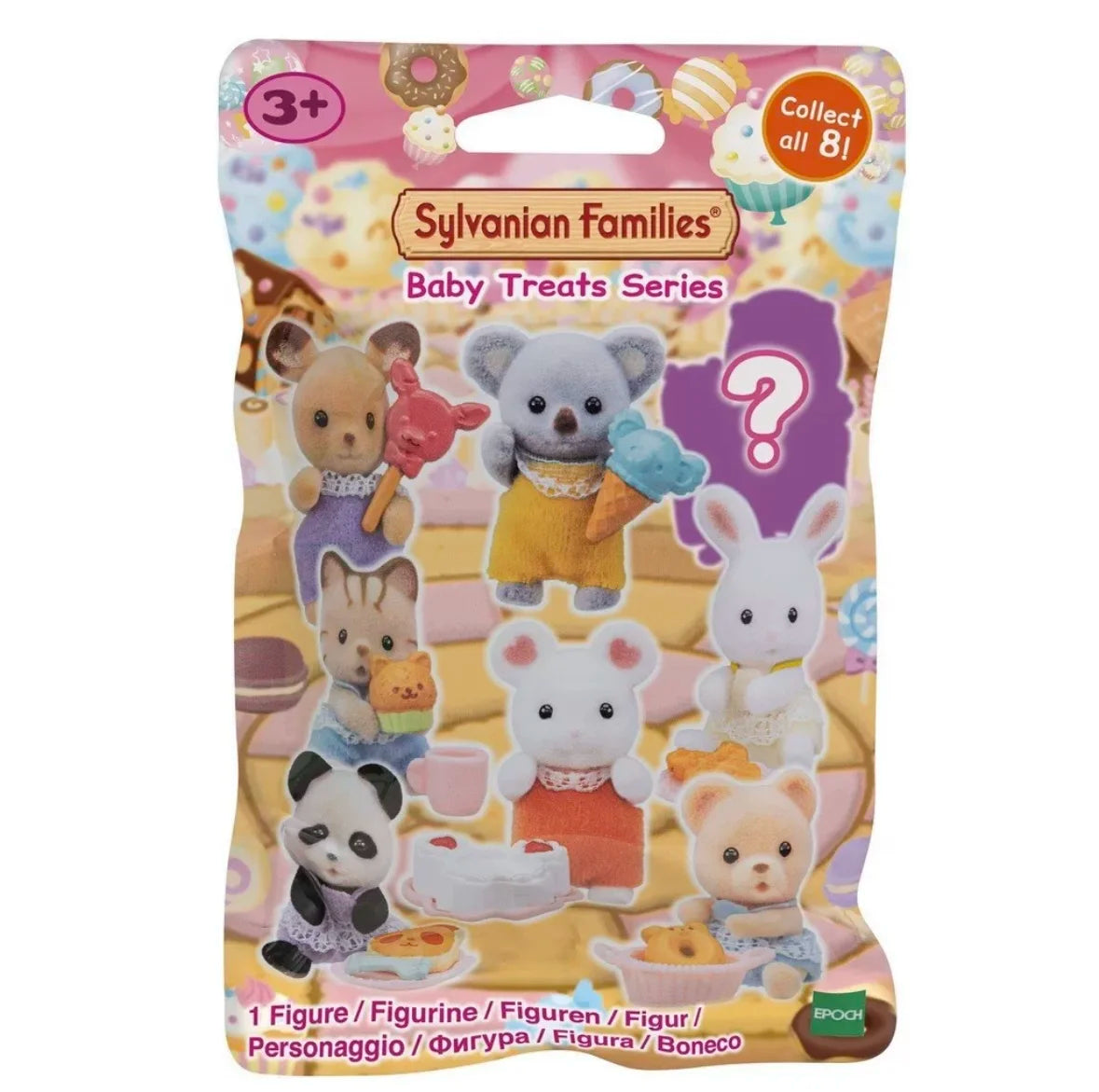 A package of Sylvanian Families baby treats series blind bag collectible figures.