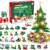 A box of a Christmas Advent Calendar building block set featuring 24 surprise mini figures and a decorated Christmas tree.