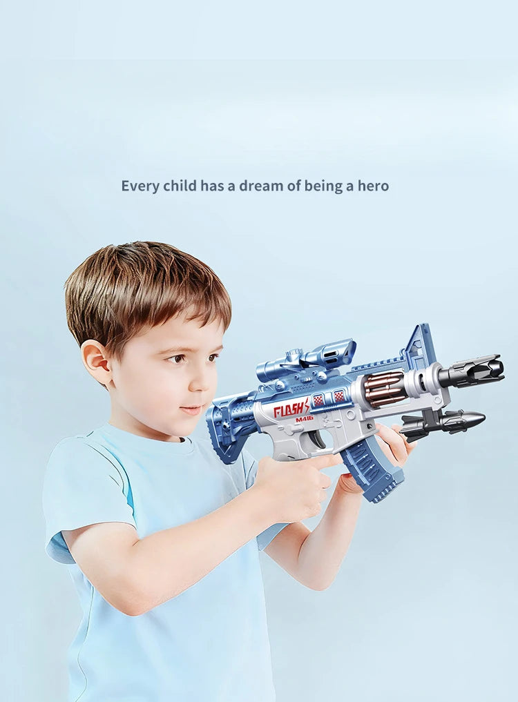 Light & Sound Toy Submachine Gun with Spinning Barrel