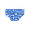 Blue soft doll underwear featuring cute panda faces and clouds