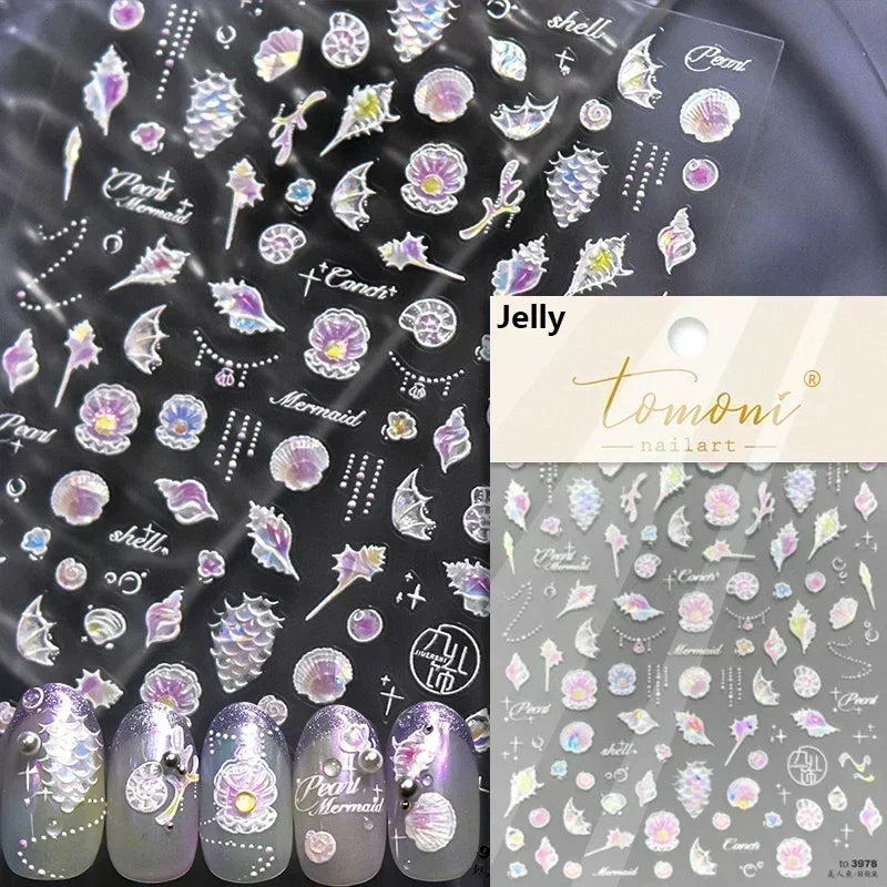 Ocean-Inspired Nail Art Sticker Set