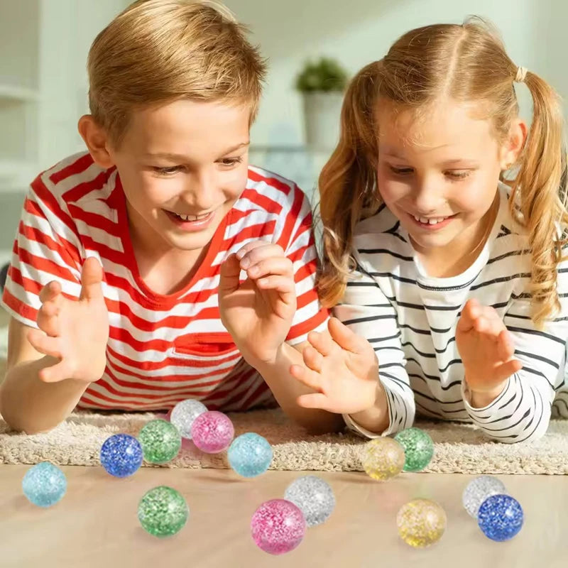 Glitter Bouncy Balls for Kids Party Favors and Prizes (Set of 10, 20, or 30)