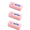 A pink butter stick squishy fidget toy labeled 4oz salted butter.