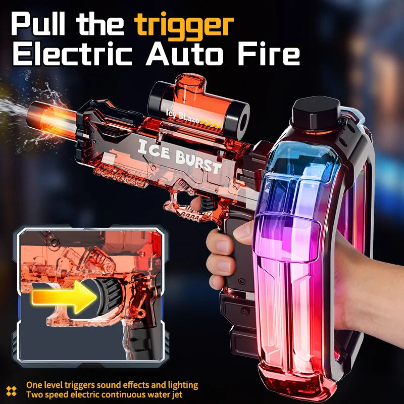 Electric Water Gun Blaster with LED Lights and Sound Effects