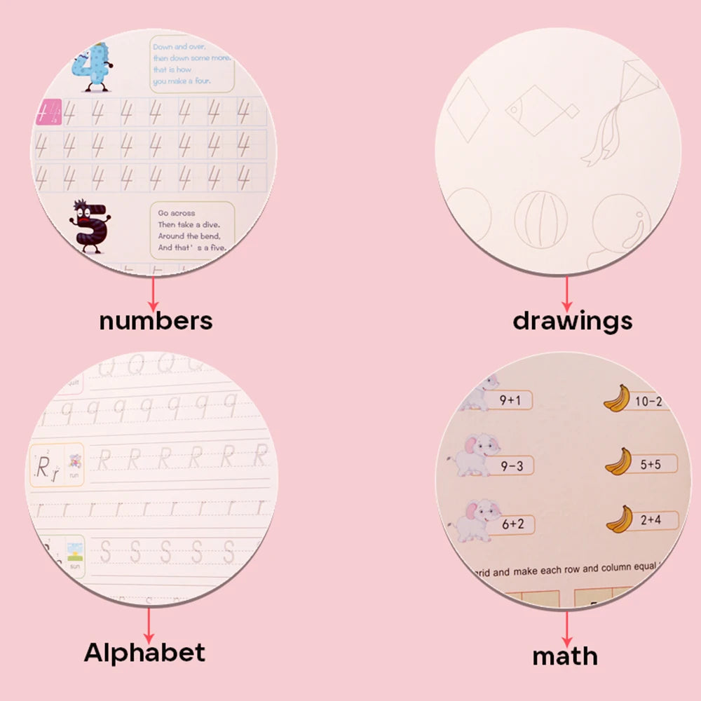 Reusable Magic Arabic Writing Practice Book for Kids