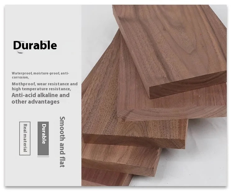 Stack of smooth, reddish-brown walnut wood boards for engraving and DIY projects