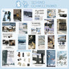 A variety pack of 50 stickers featuring winter scenes and seasonal imagery for decoration.