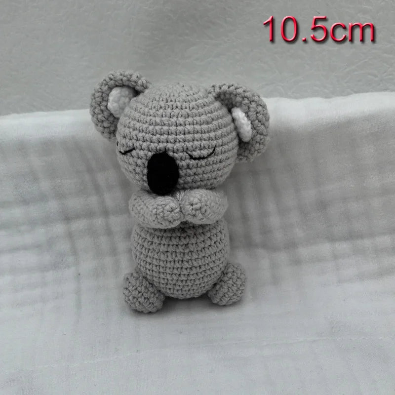 Handmade Amigurumi Plush Toy Set – Fox, Cow & Lamb Sleeping Dolls