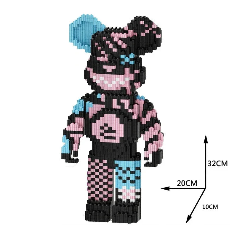 Cartoon Bear Building Block Set with LED Light