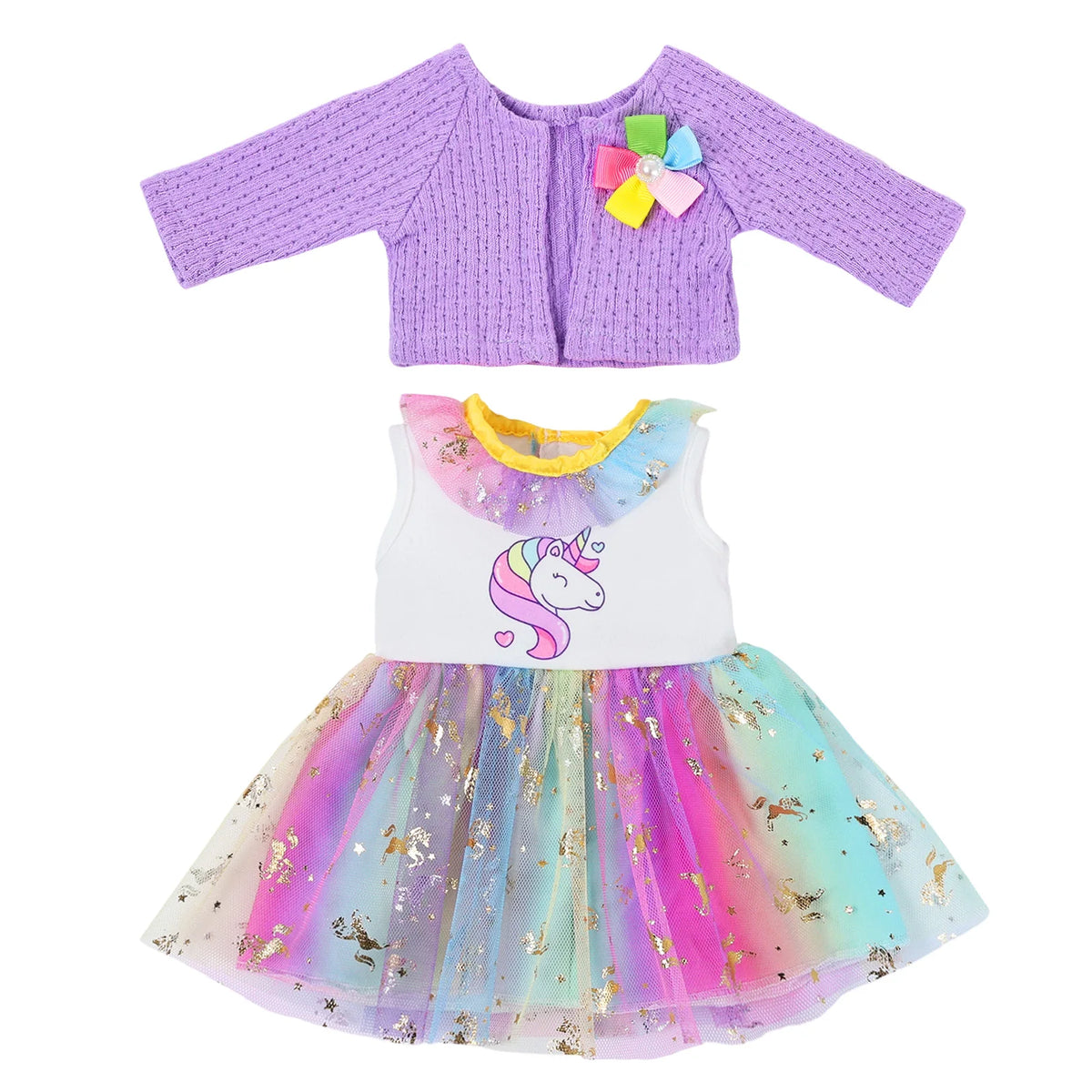 Adorable Baby Doll Clothing Set with Coat and Dress