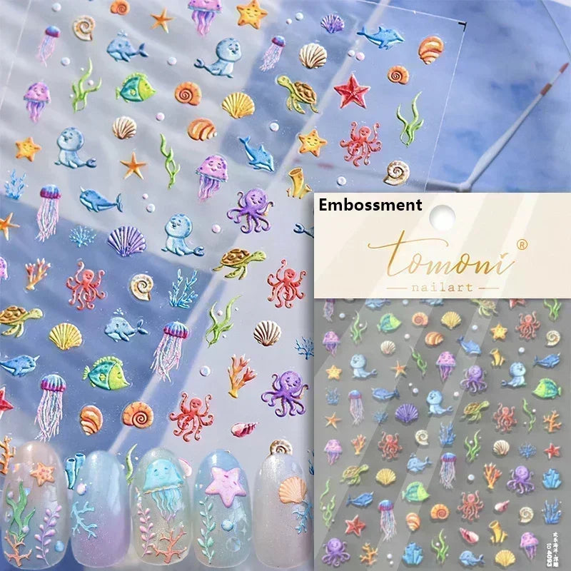 Ocean-Inspired Nail Art Sticker Set