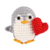 Handmade Knitted Penguin Doll with Inspirational Card