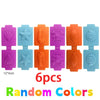 Set of six silicone dough tools for kids featuring various animal shapes, including a rolling pin and extruder in random colo