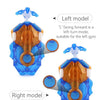 Two models of a bidirectional rotation spinning top launcher, one left-handed and one right-handed.