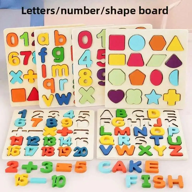 Wooden Montessori Number Puzzle & Sorting Toy