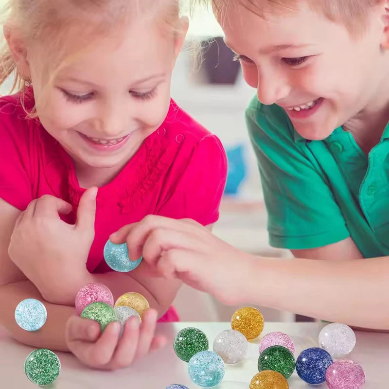 Glitter Bouncy Balls for Kids Party Favors and Prizes (Set of 10, 20, or 30)
