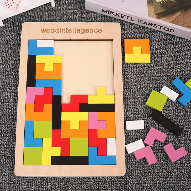 Colorful Wooden Tangram Puzzle Blocks Set for Kids