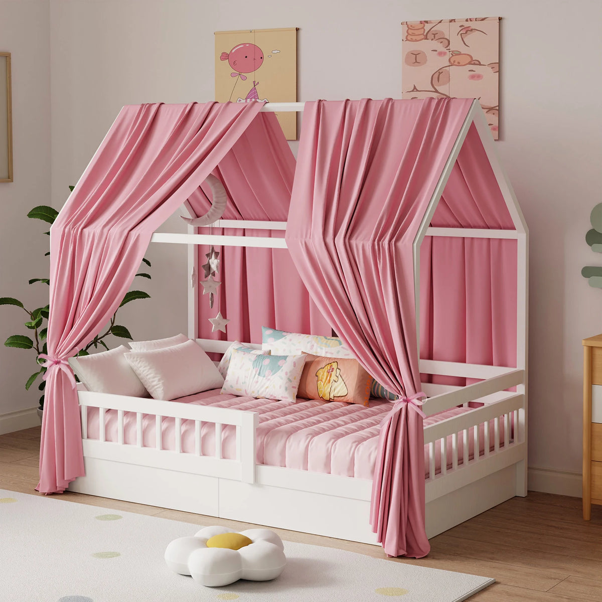 Soft Muslin Bunk Bed Canopy for Kids' Bedroom Decor