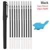 Black automatic fade pens with ten refills and a blue fish shaped accessory