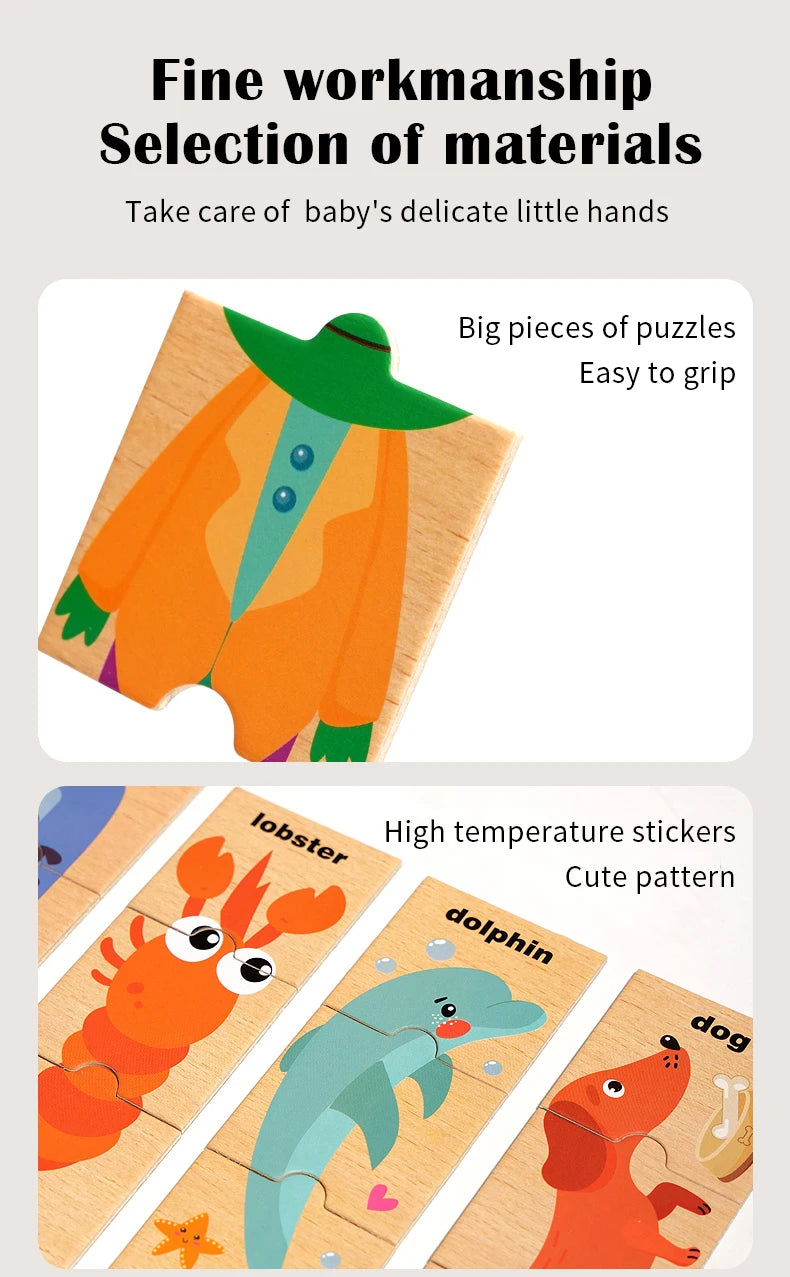 Wooden Animal Shape Puzzle for Early Learning