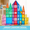 A vibrant diamond design building set made of shimmering translucent sheets in various colors like red, green, blue, and purp