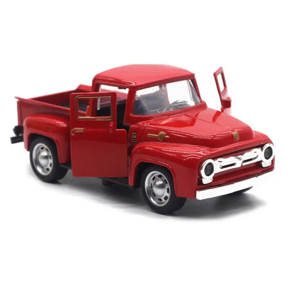 Vintage Red Die-Cast Metal Truck – Pull-Back Miniature Collectible
