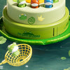 Musical Frog Catching Game with Turntable and Nets