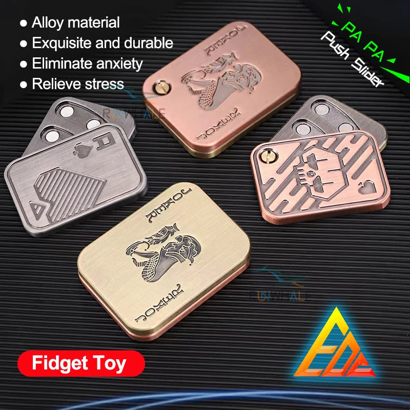 Metal Magnetic Fidget Push Slider for Stress Relief & Focus