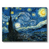 A diamond painting depicting Van Gogh's Starry Night with swirling blue and yellow stars over a dark landscape.