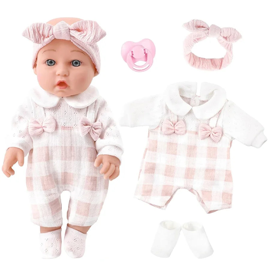 Lifelike 12" Reborn Baby Doll with Pink Outfit and Pacifier