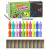A set of 20 colored bottles used for a matching puzzle game with a box and storage compartments.