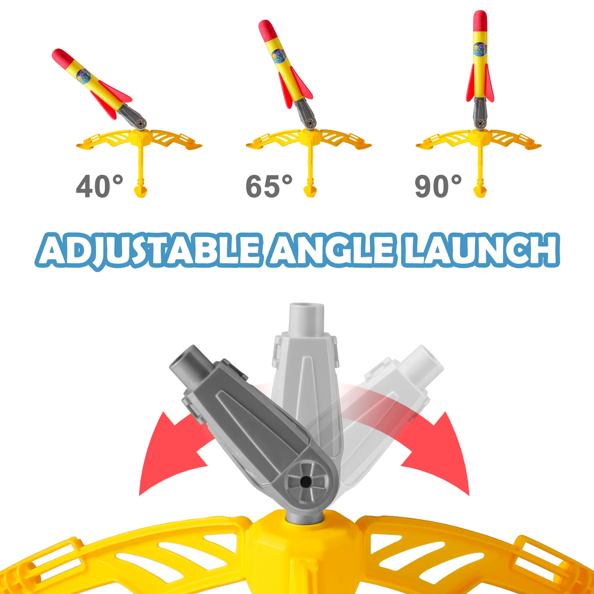 Stomp Rocket Launcher Outdoor Toy with 2 Rockets – Kids Active Play Game