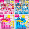 A set of kids doctor pretend play medical kits in various colors and sizes including stethoscopes and medical tools