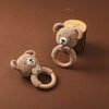 Handcrafted Wooden Crochet Animal Rattle for Babies
