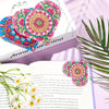 A page from a DIY Mandala Flower Diamond Art Corner Bookmarks book showing colorful floral designs.